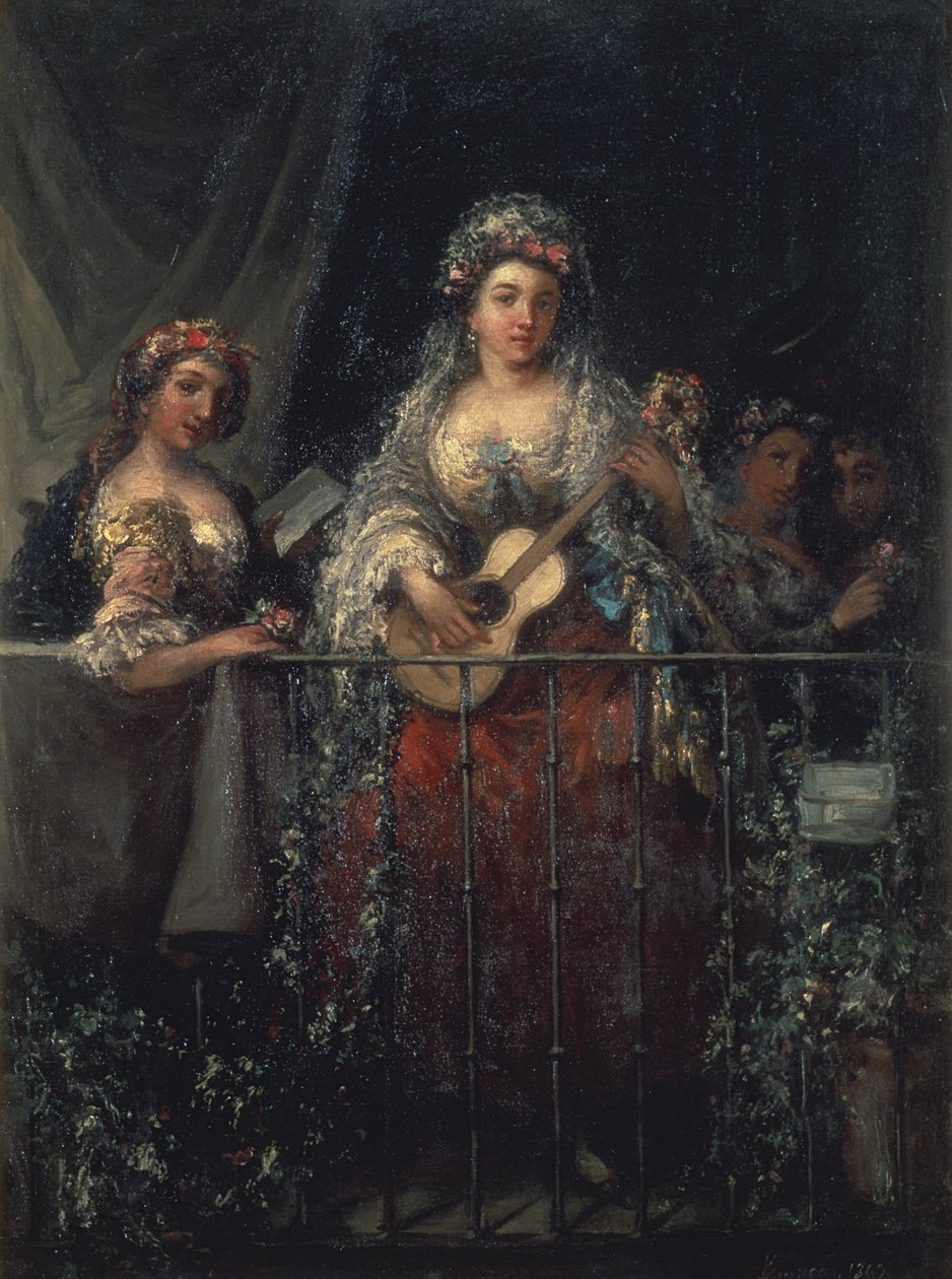 Panie na balkonie, 1862 autorstwa Eugenio Lucas Velázquez