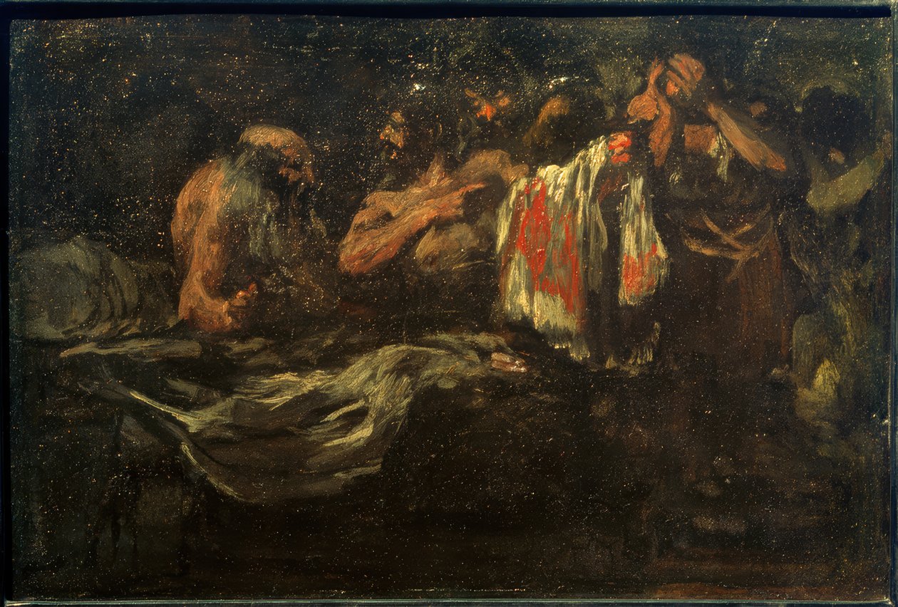 Synowie Jakuba przynoszą zakrwawioną koszulę, autorstwa Eugenio Lucas Velázquez