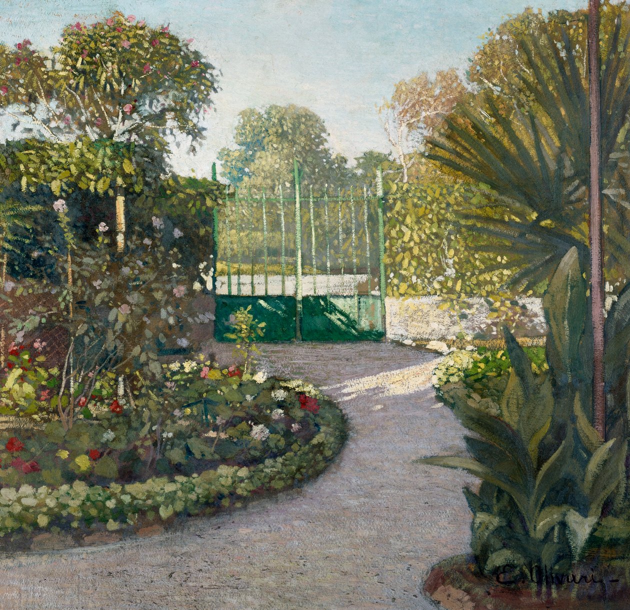 Ogród, obraz Eugenio Olivariego (1882-1917), olej na tekturze, 69x72 cm autorstwa Eugenio Olivari