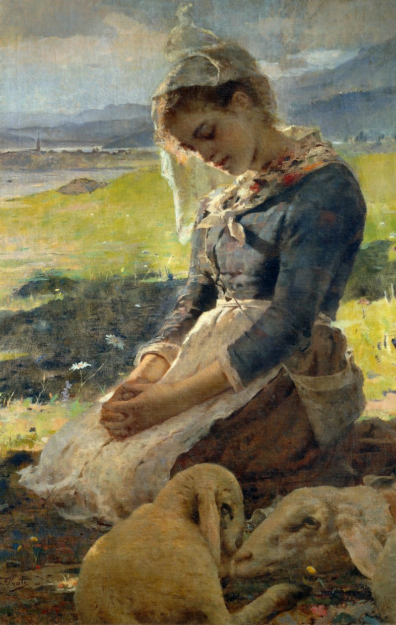 Poezja gór, Eugenio Prati (1842-1907). autorstwa Eugenio Prati