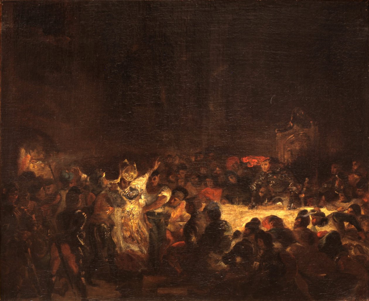 Zabójstwo biskupa Liège autorstwa Ferdinand Victor Eugene Delacroix