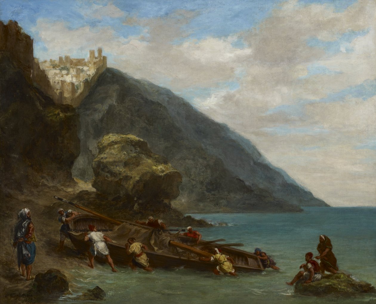 Widok na Tanger od strony morza autorstwa Ferdinand Victor Eugene Delacroix