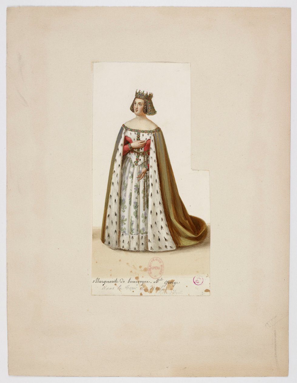 Kostium Mlle George jako Małgorzata de Bourgogne (La Tour de Nesle, 1832) 2 autorstwa Eugène Du Faget