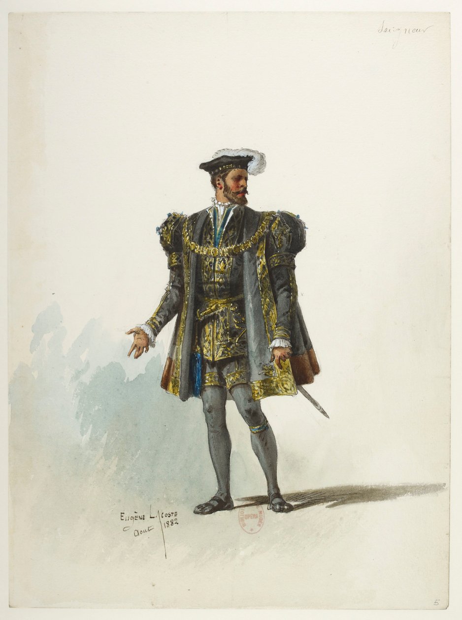 Saint-Saëns - Henryk VIII - Modele kostiumów - Lacoste - 5. Seigneur autorstwa Eugene Lacoste