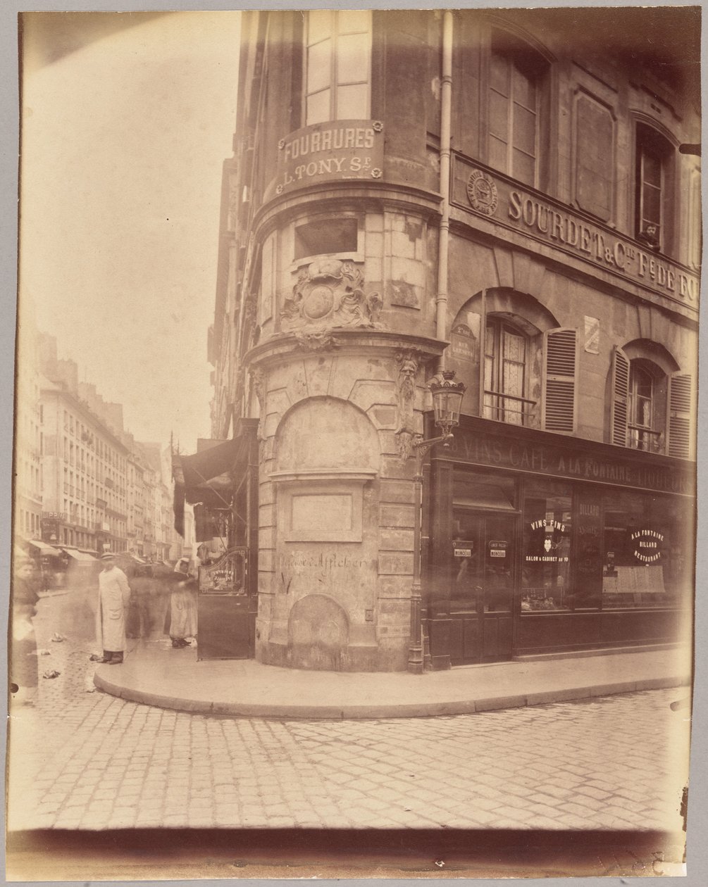 Fontaine de la Reine, rue Greneta i rue Saint-Denis autorstwa Eugène Atget