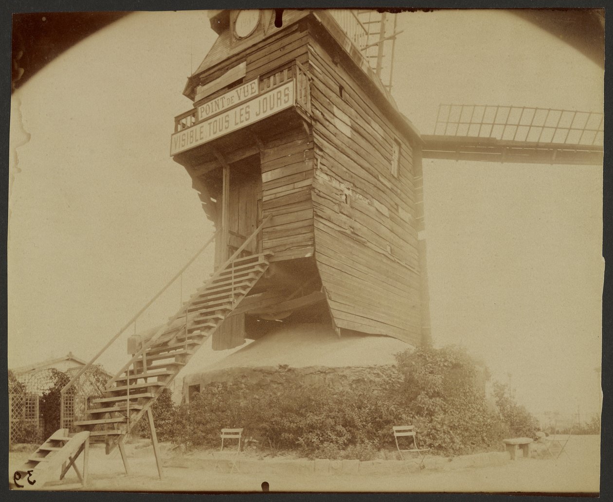 Montmartre, Moulin de la Galette, Rue Lepic autorstwa Eugène Atget