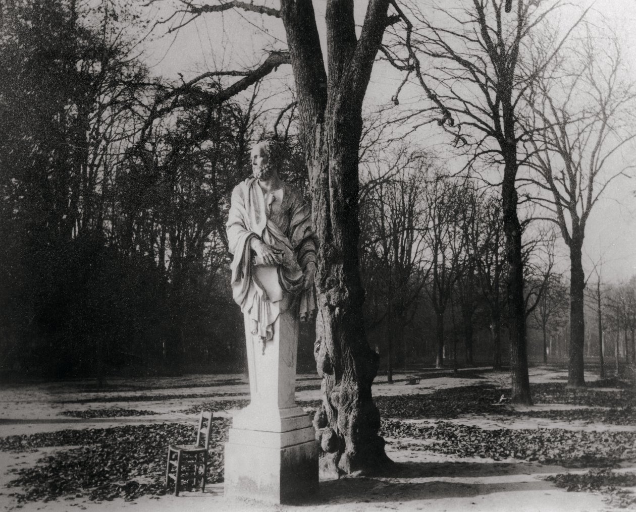 Statua, Ogród Tuileries, Paryż autorstwa Eugène Atget