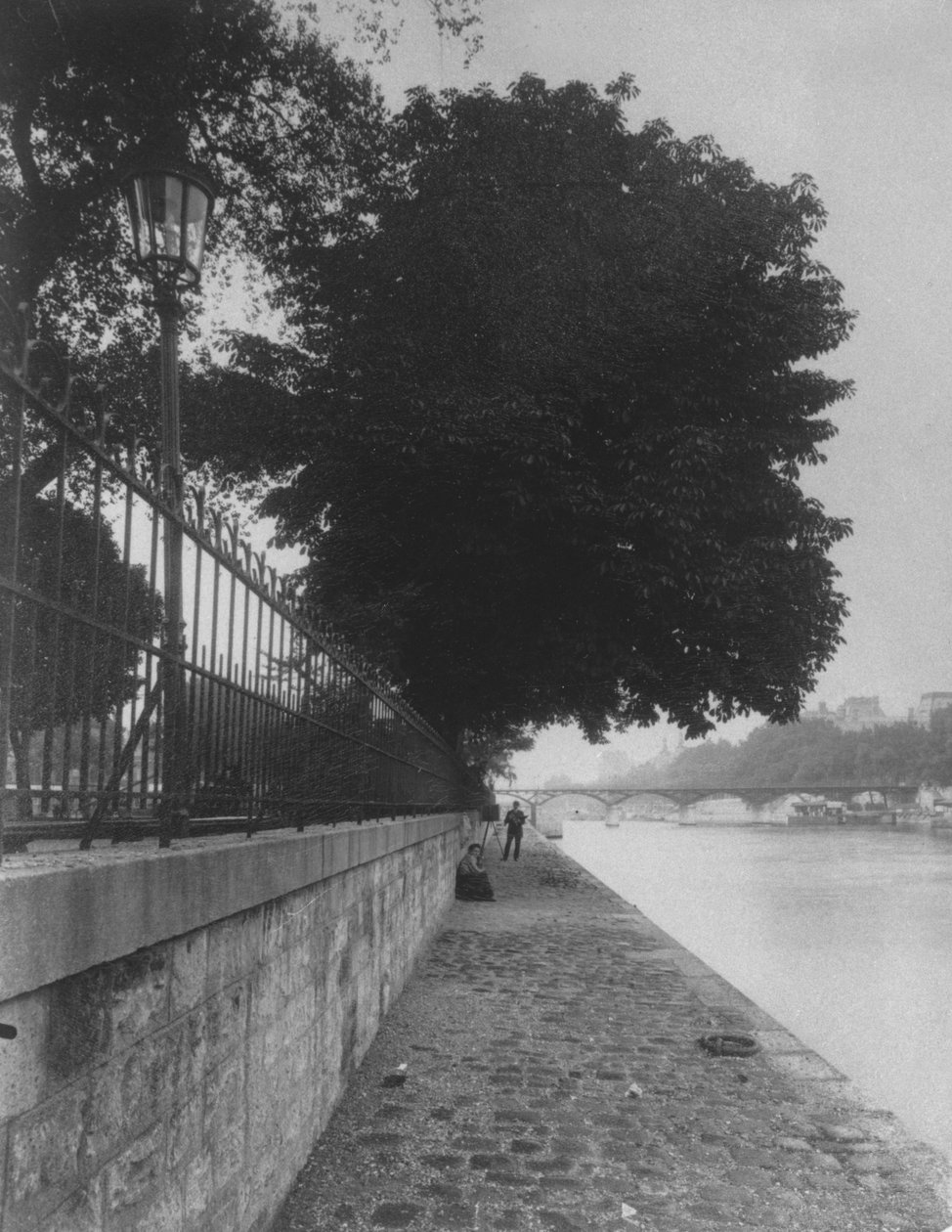 Widok Pont des Arts z Terre-Plein Pont Neuf, 1911 autorstwa Eugène Atget