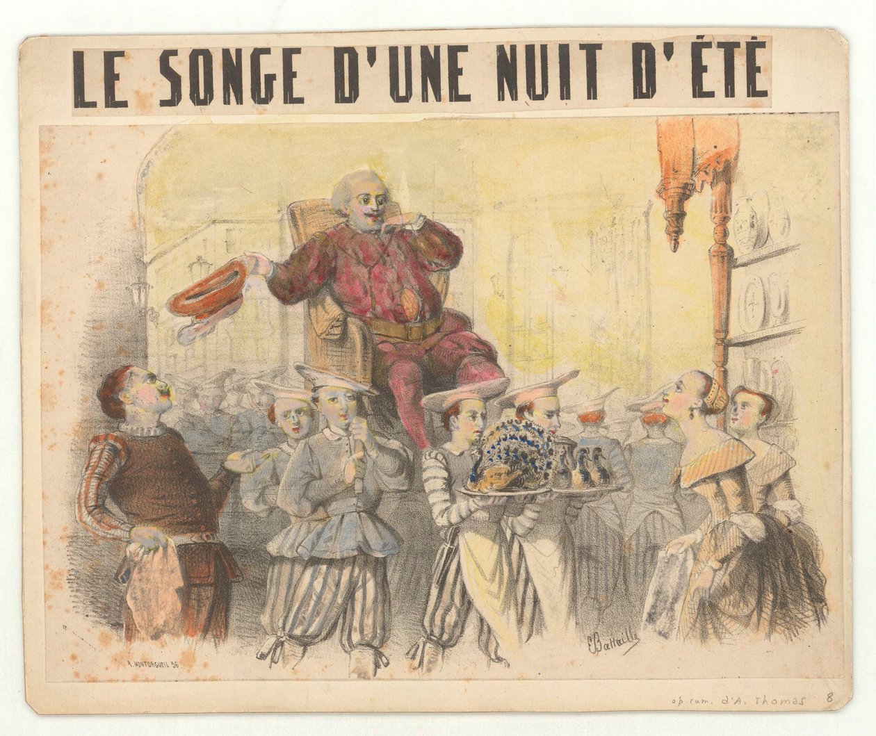 Ambroise Thomas - Sen nocy letniej - Charles Battaille jako Falstaff autorstwa Eugene Battaille