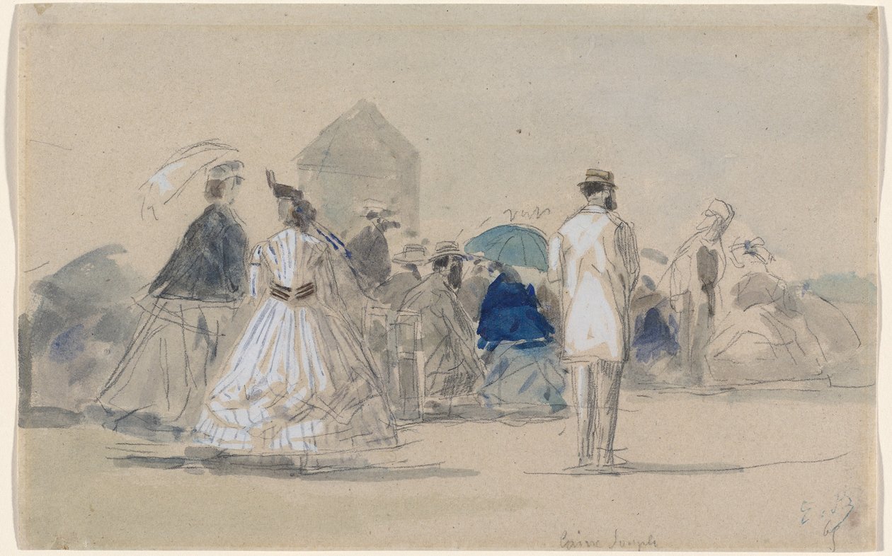 Krynoliny na plaży autorstwa Eugène Boudin