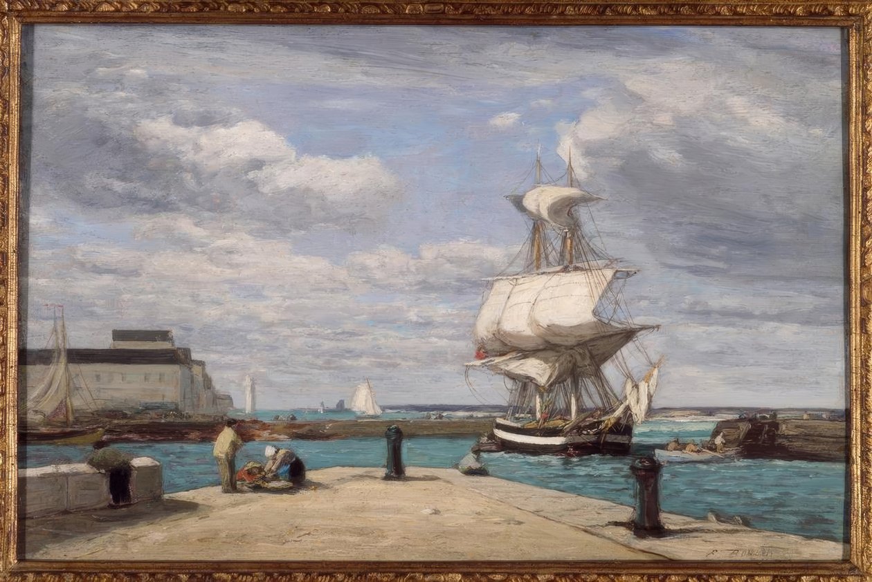 Honfleur, port autorstwa Eugene Louis Boudin