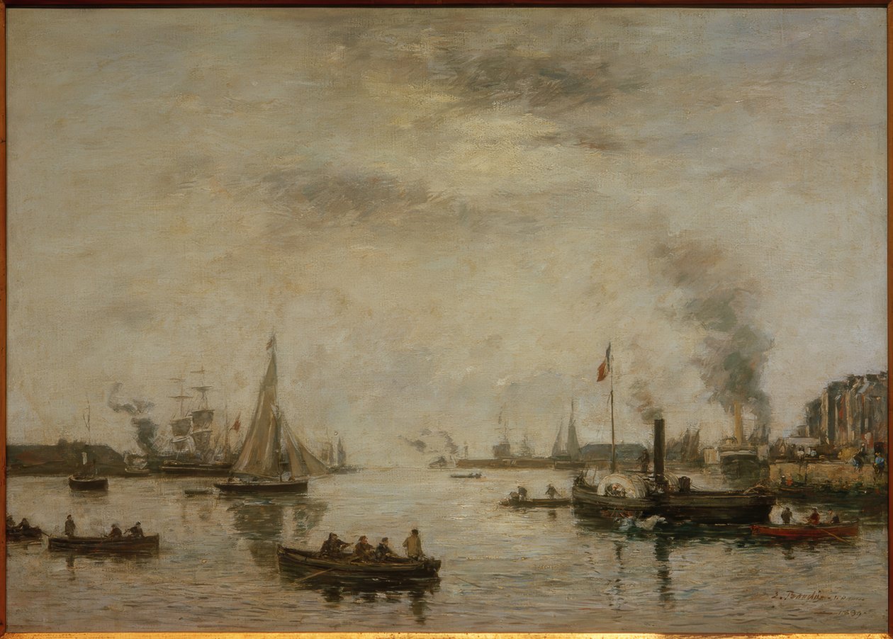 Le Havre, widok na port autorstwa Eugene Louis Boudin