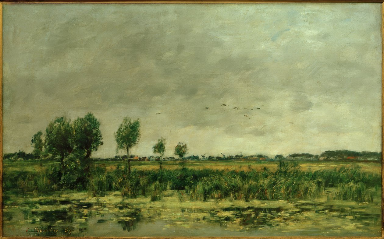 Zacumuj w Honfleur autorstwa Eugene Louis Boudin