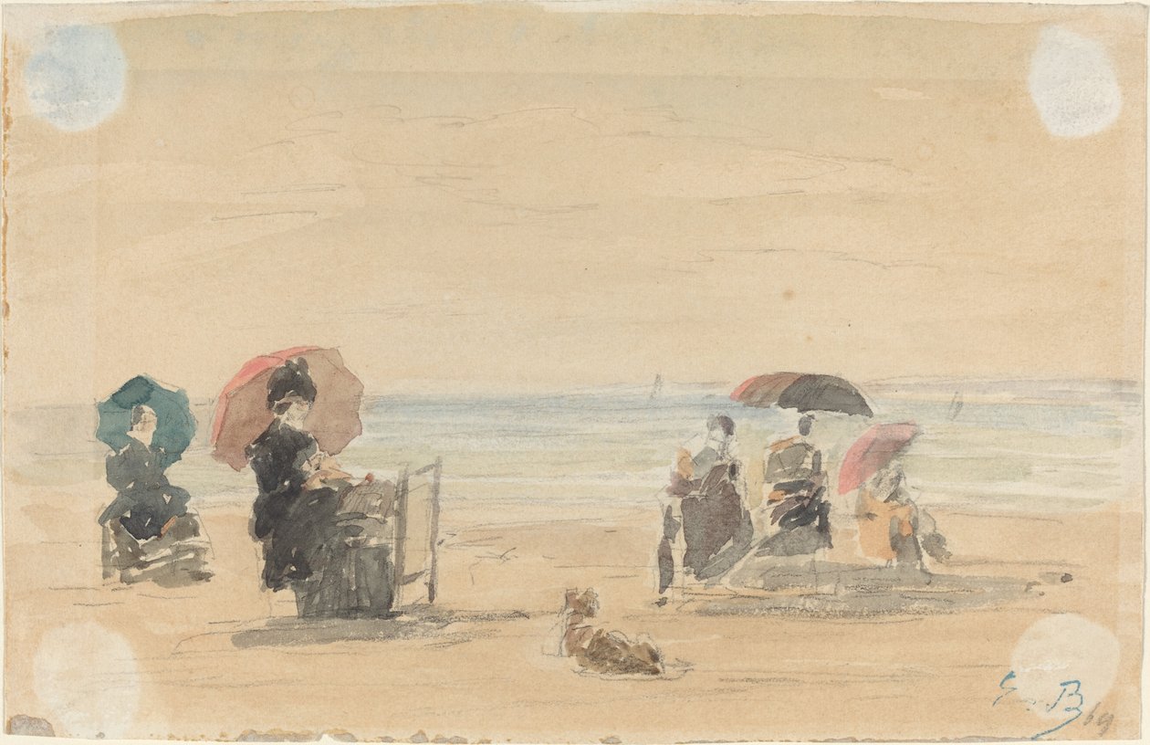 Osłony przeciwsłoneczne, Trouville autorstwa Eugène Boudin