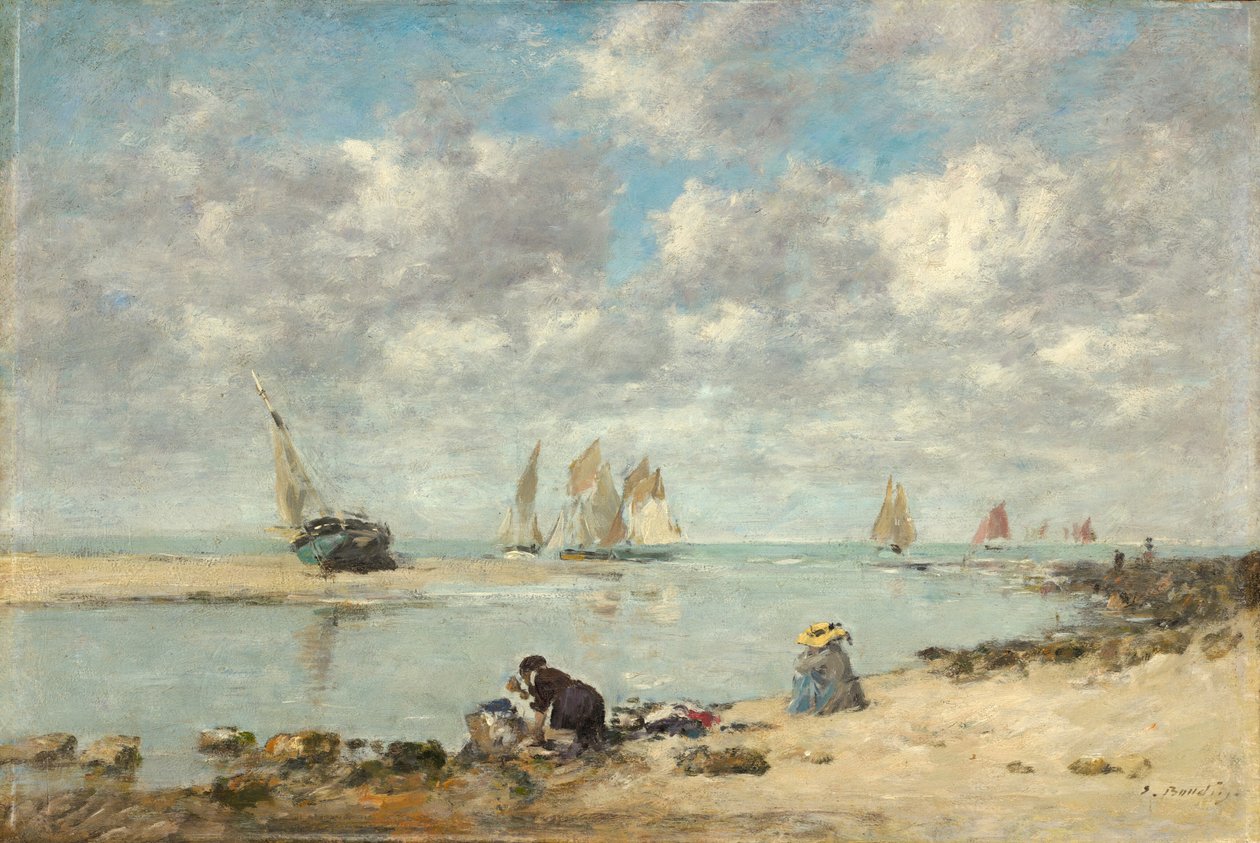 Praczka w pobliżu Trouville autorstwa Eugène Boudin