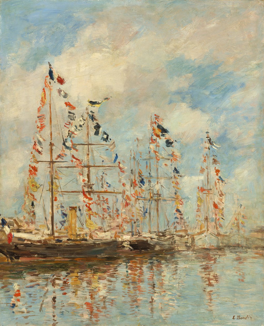 Basen jachtowy w Trouville-Deauville autorstwa Eugène Boudin