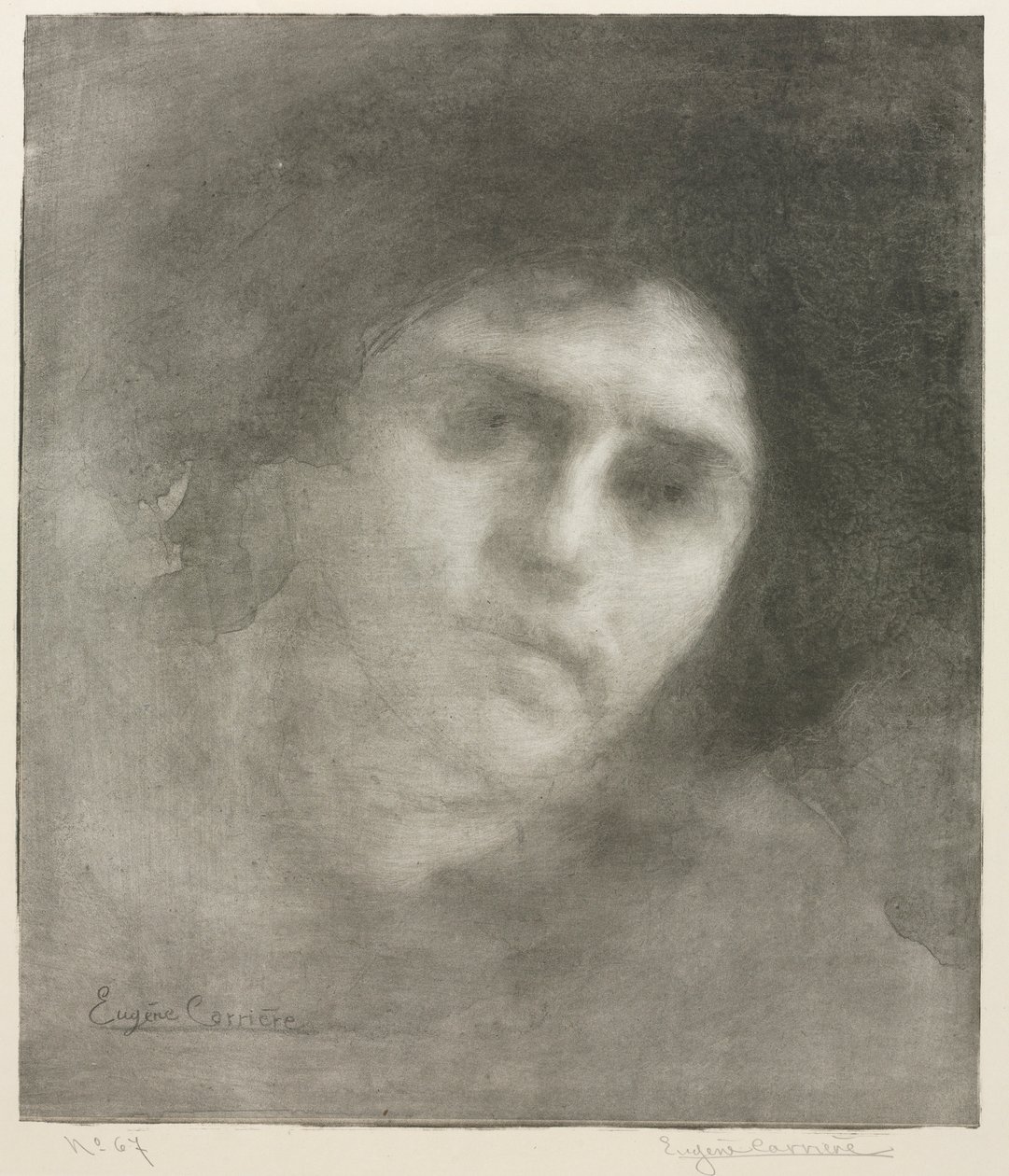 Duży talerz Madame Eugène Carrière, 1893. autorstwa Eugène Carrière