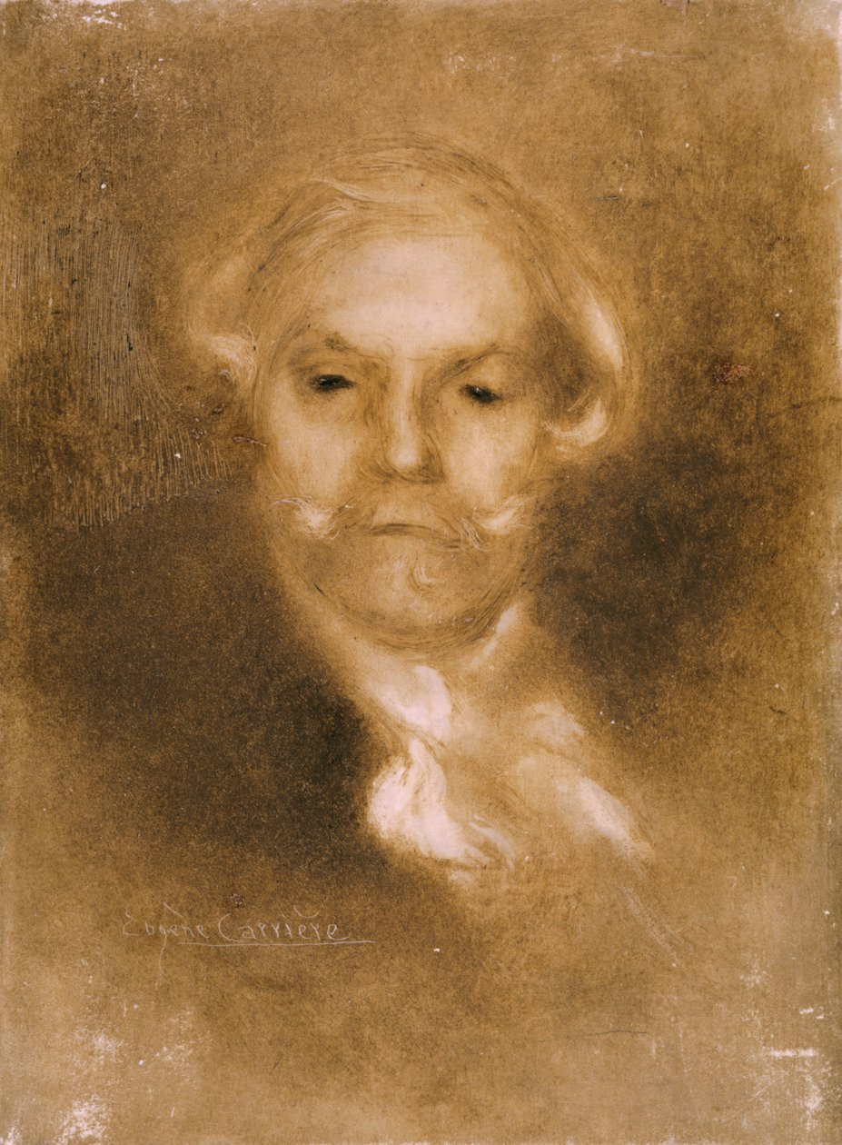 Portret Edmonda de Goncourt (1822-96) z Germinie Lacerteux autorstwa Edmonda i Julesa (1830-70) wydany ok. 1890 (trawiony, wc na welinie) autorstwa Eugène Carrière