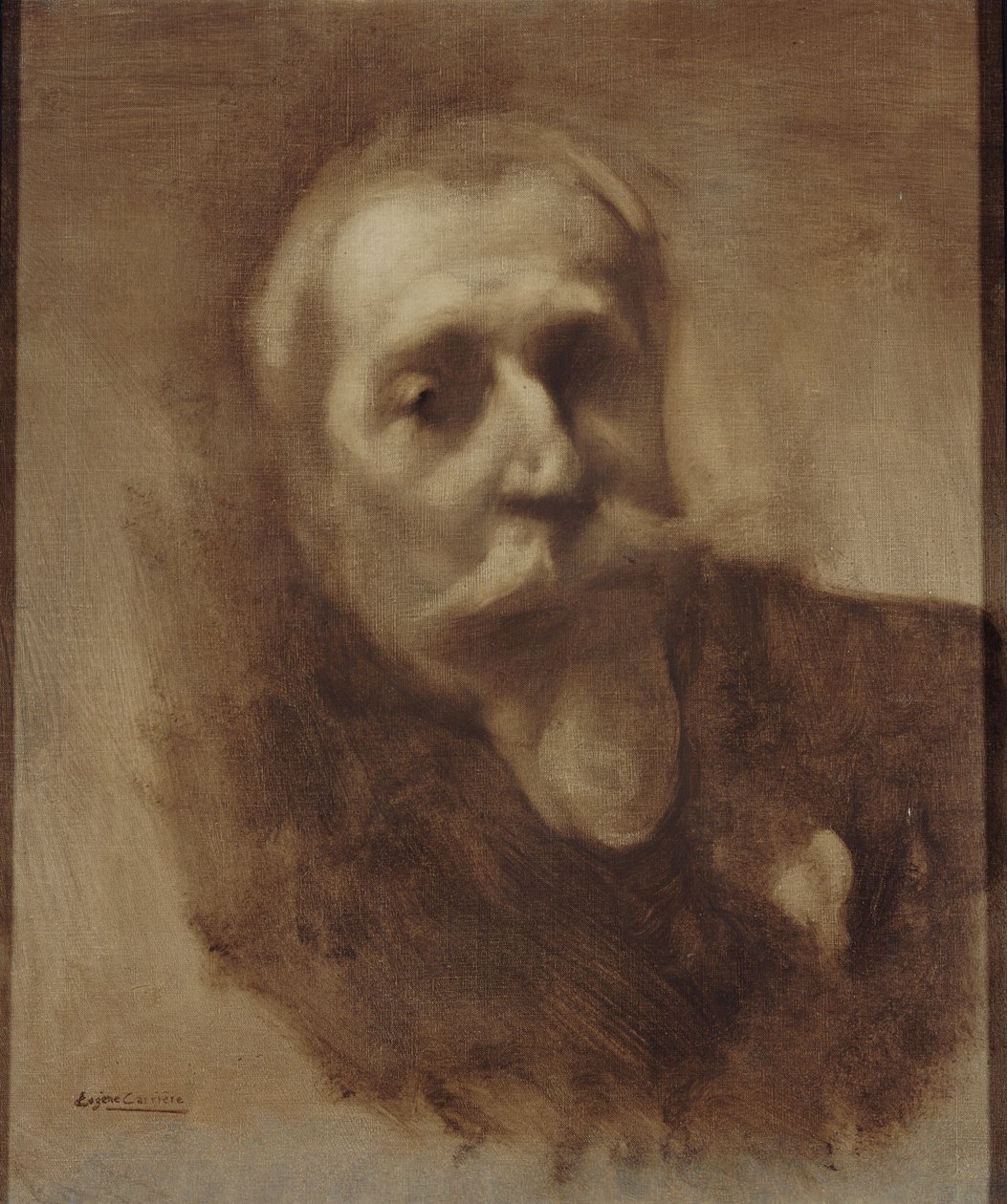 Portret poety, dziennikarza i powieściopisarza Anatole France 1844-1924, ok. 1844-1924. 1900. autorstwa Eugène Carrière