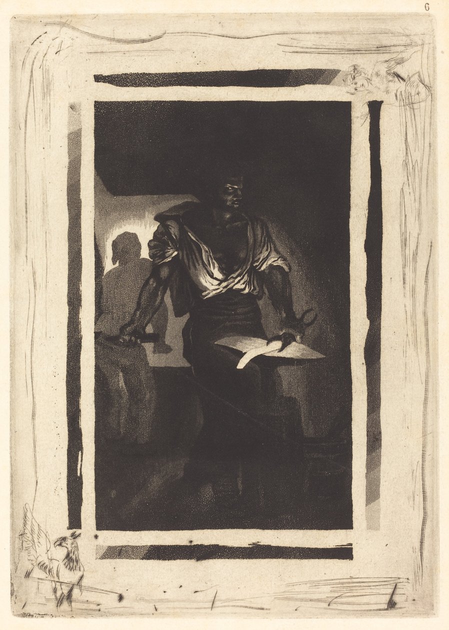 Kowal Un Forgeron, 1833. autorstwa Eugène Delacroix