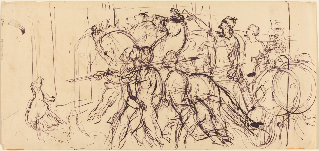 Woźnicy rydwanów. autorstwa Eugène Delacroix