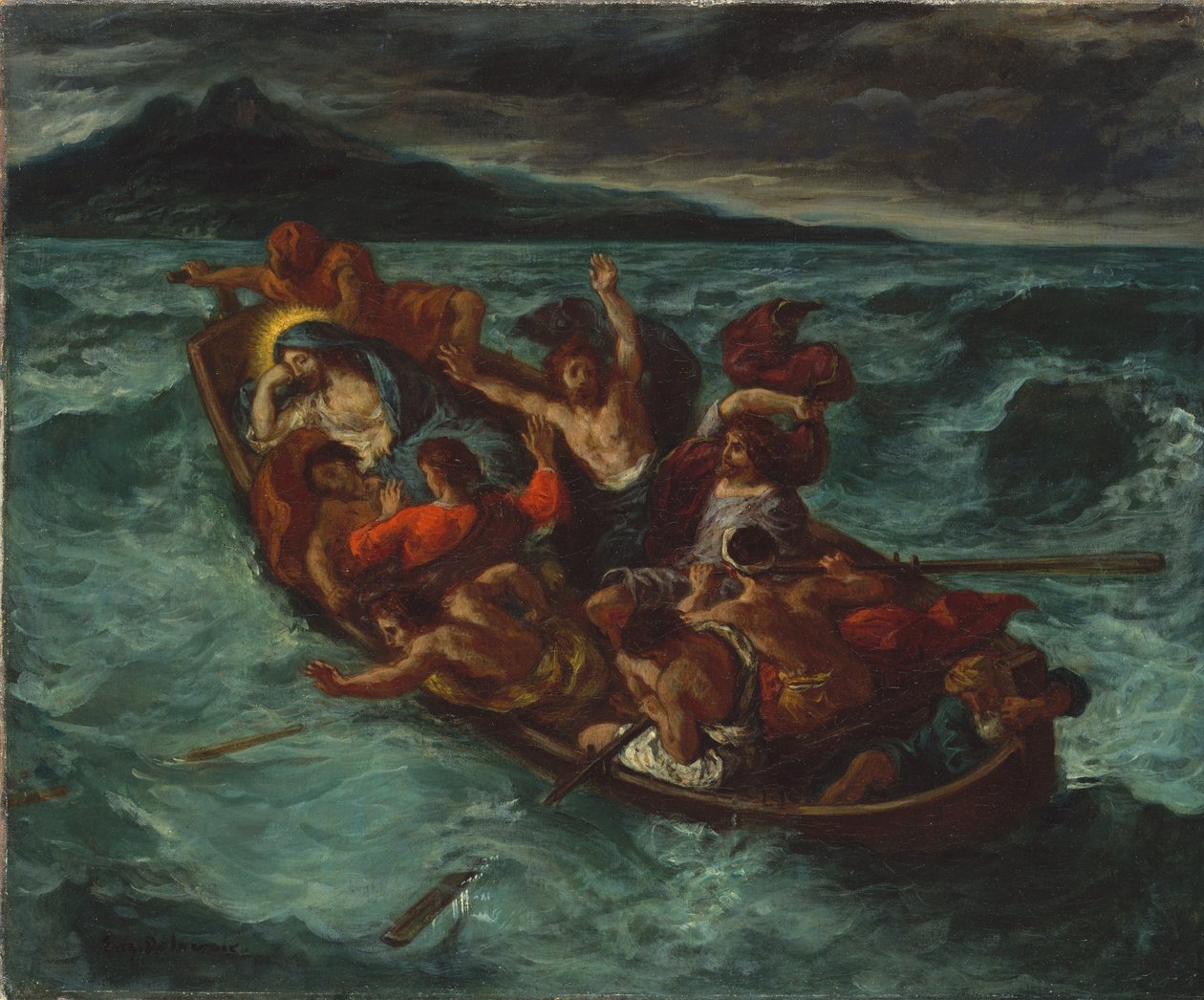 Chrystus śpiący podczas burzy autorstwa Eugène Delacroix