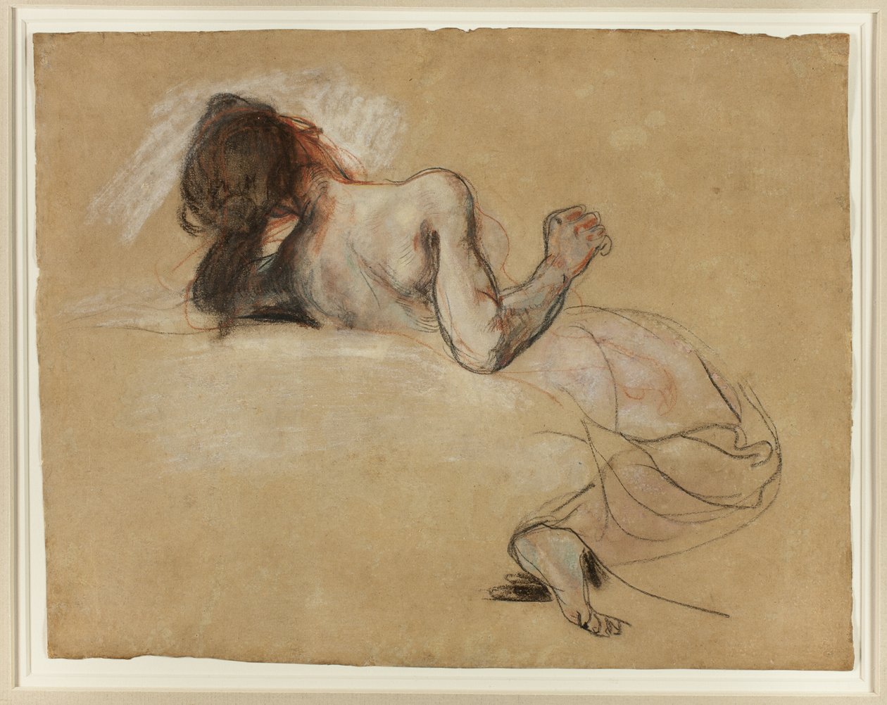 Przyczajona kobieta autorstwa Eugène Delacroix