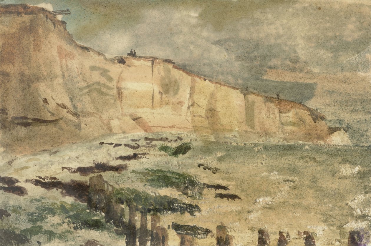 Kredowe klify w Dieppe Widoki w Dieppe i okolicach z lat 1852-1855 (tytuł serii) autorstwa Eugène Delacroix