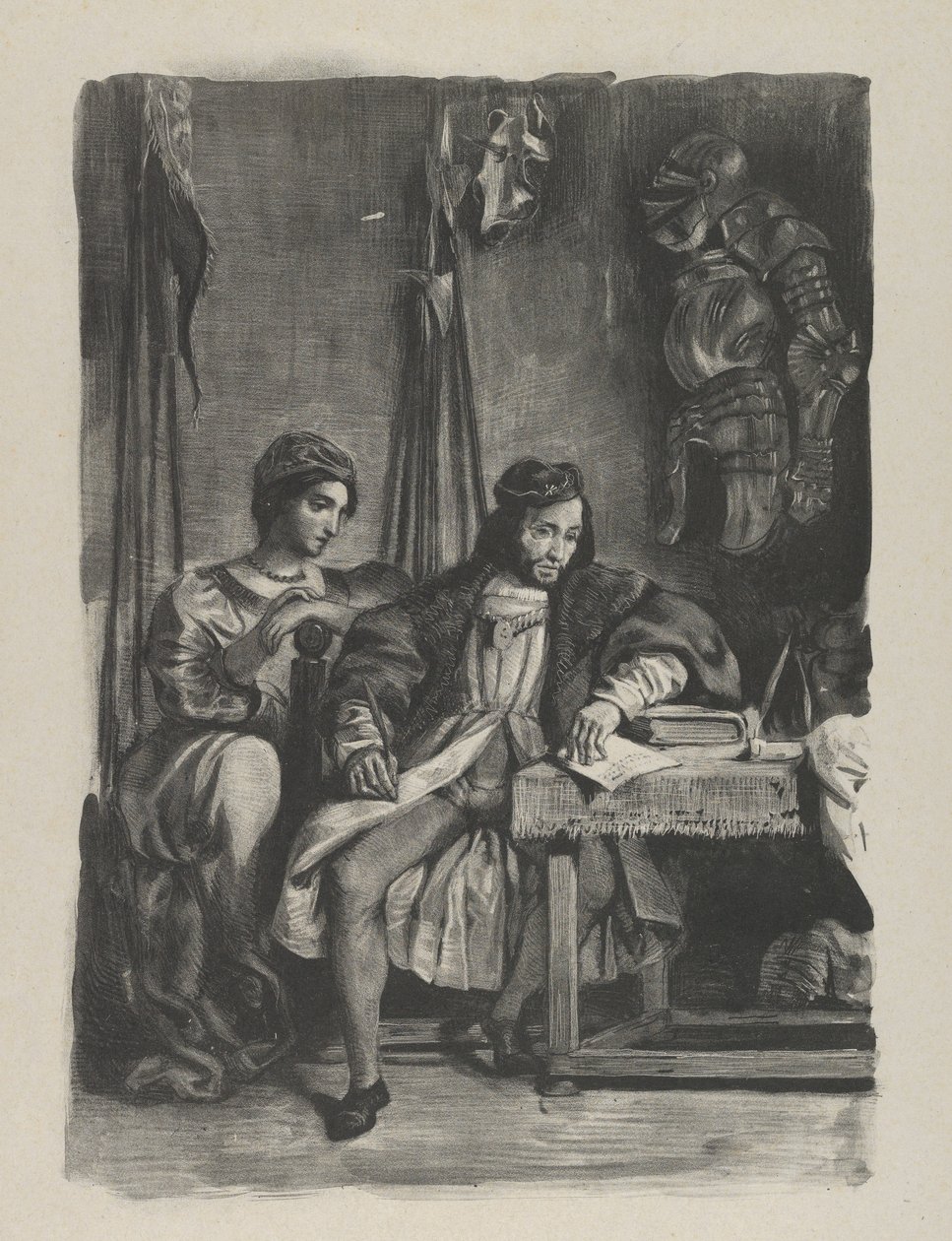 Goetz von Berlichingen pisze swoje wspomnienia, 1836-43., 1836-43. autorstwa Eugène Delacroix