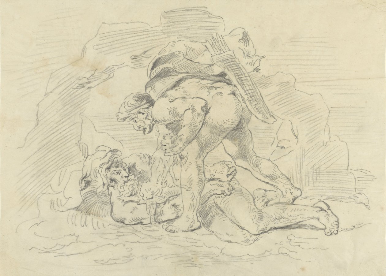 Herkules urzeka Nereusa autorstwa Eugène Delacroix