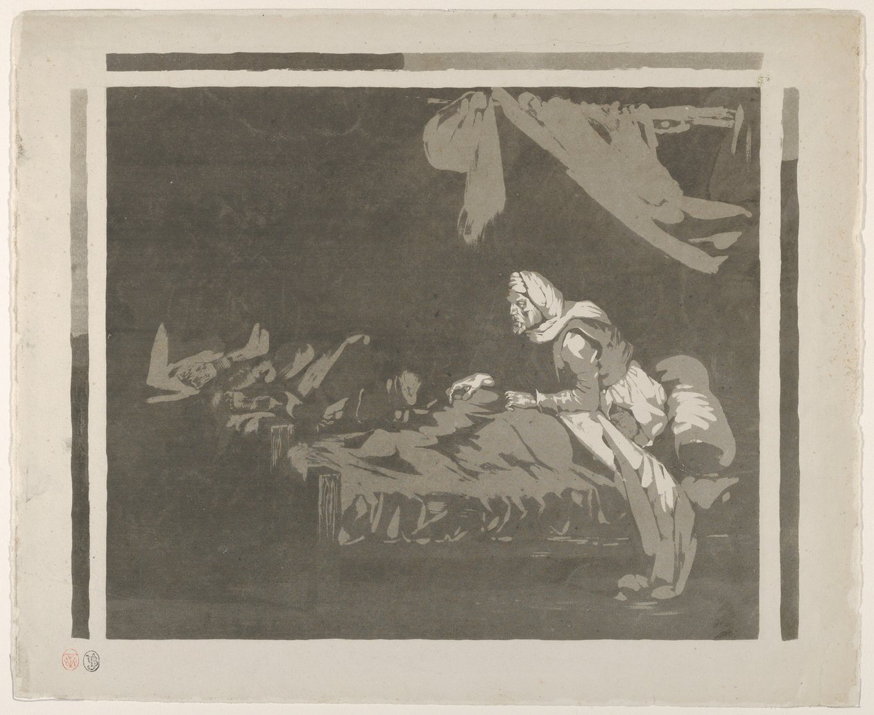 Wnętrze Szpitala Wojskowego, 1828 lub wcześniej., 1828 lub wcześniej. autorstwa Eugène Delacroix
