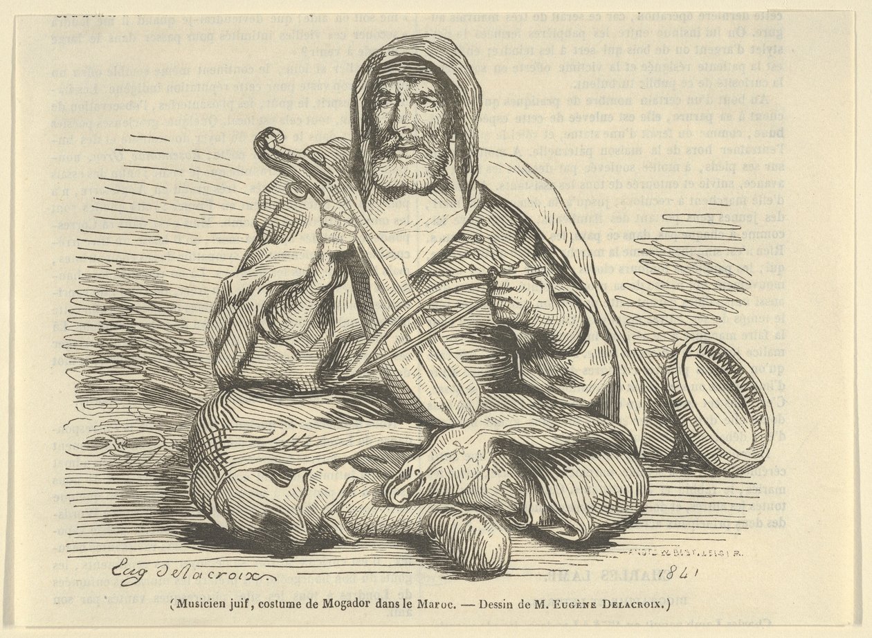 Żydowski muzyk w stroju Mogadora, Maroko, 1842., 1842. autorstwa Eugène Delacroix