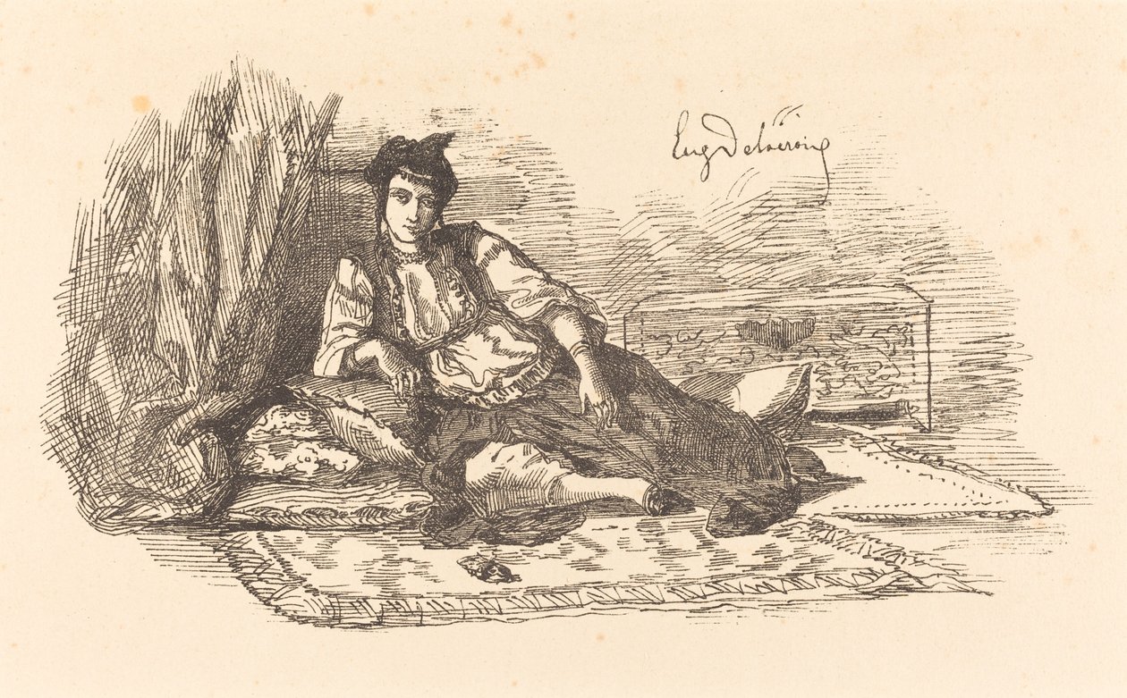Żydówka z Algieru (Żydówka z Algieru i ulica w Algierze) autorstwa Eugène Delacroix
