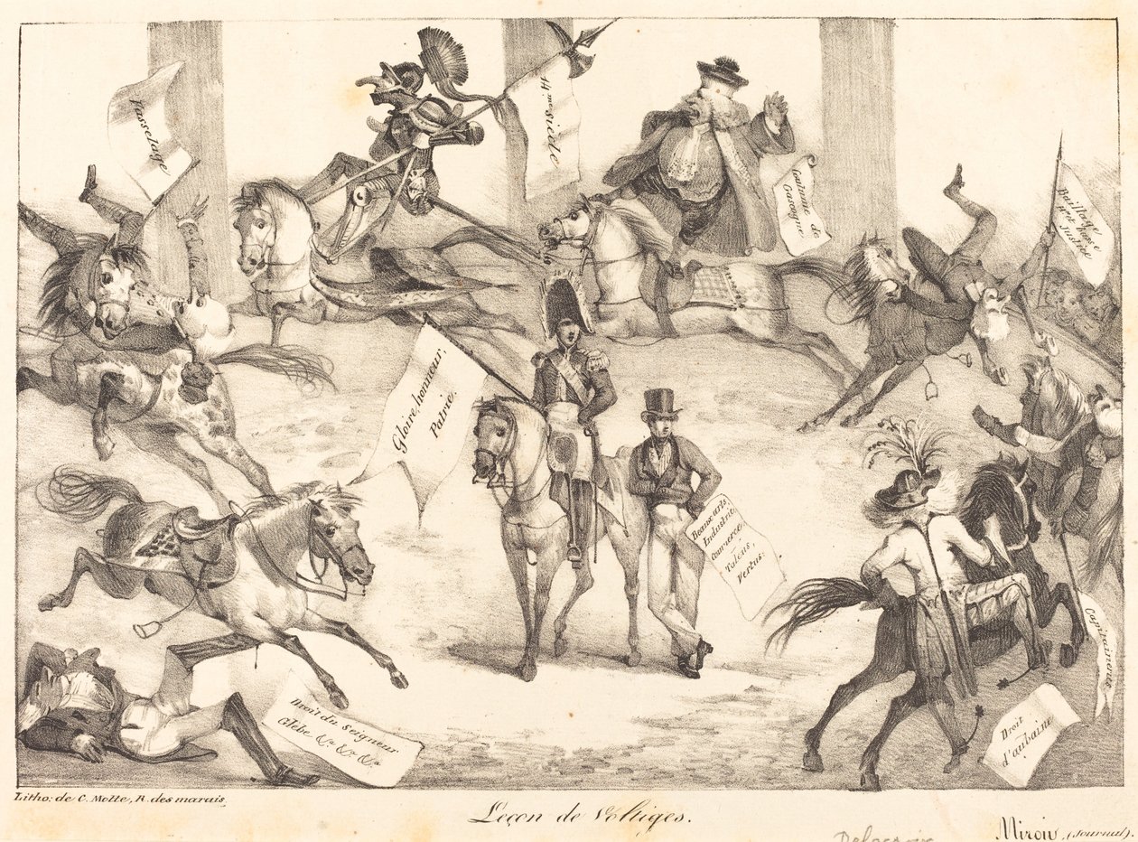 Lekcja skakania (jazda sztuczką) autorstwa Eugène Delacroix
