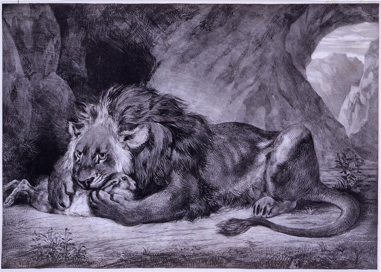 Lew Atlasa autorstwa Eugène Delacroix