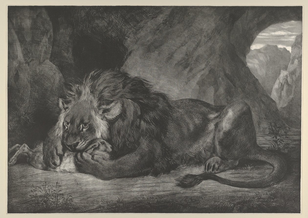 Lew gór Atlas, 1829-30., 1829-30. autorstwa Eugène Delacroix