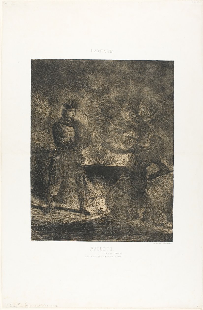 Makbet i czarownice autorstwa Eugène Delacroix