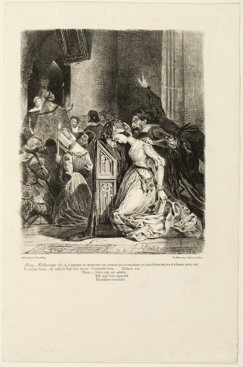Małgorzata w kościele, z Fausta autorstwa Eugène Delacroix