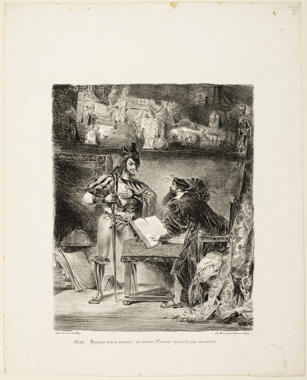 Mefistofeles ukazuje się Fauście autorstwa Eugène Delacroix