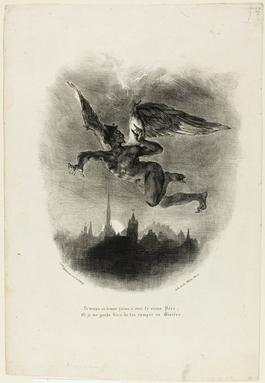 Latający Mefistofeles autorstwa Eugène Delacroix