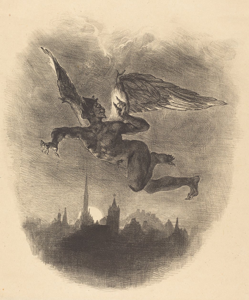 Mefistofeles w powietrzu, 1828. autorstwa Eugène Delacroix