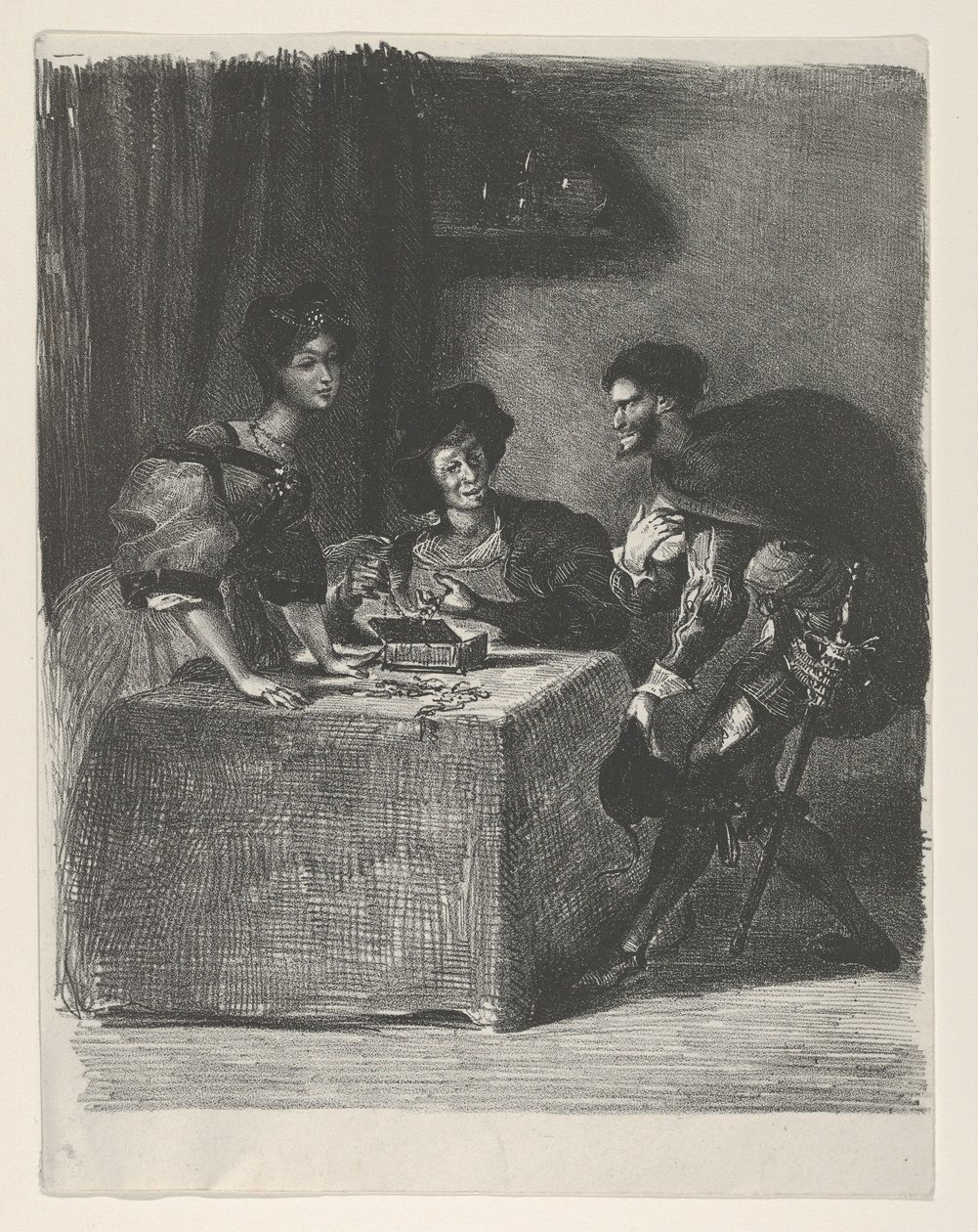 Mefistofeles przedstawia się Marcie Goethe, Faust, 1825-27., 1825-27. autorstwa Eugène Delacroix