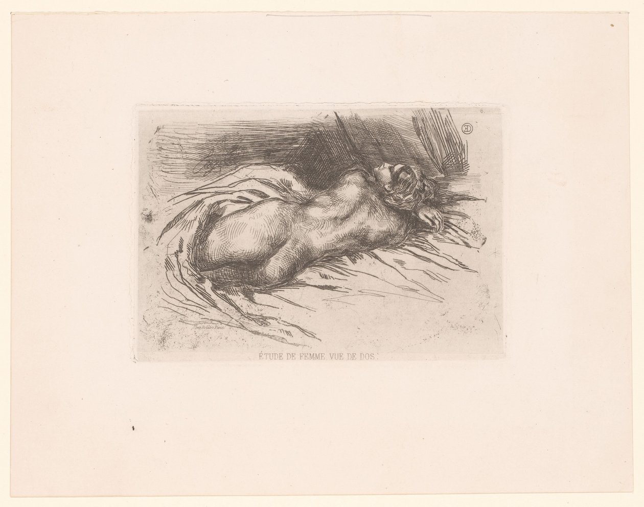 Naga kobieta widziana z tyłu Étude de femme, vue de dos (tytuł przedmiotu) autorstwa Eugène Delacroix