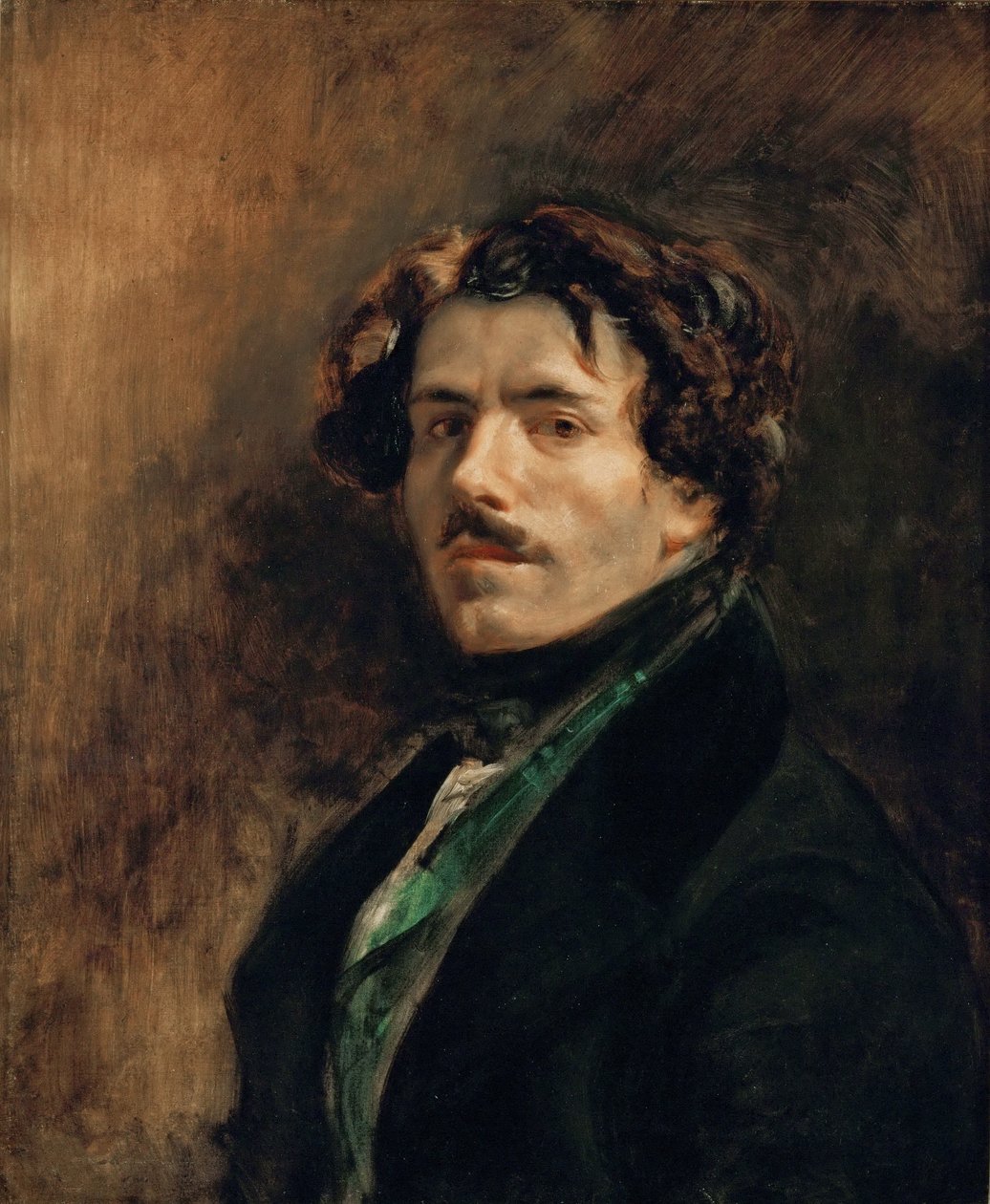 Autoportret z zieloną kamizelką autorstwa Eugène Delacroix