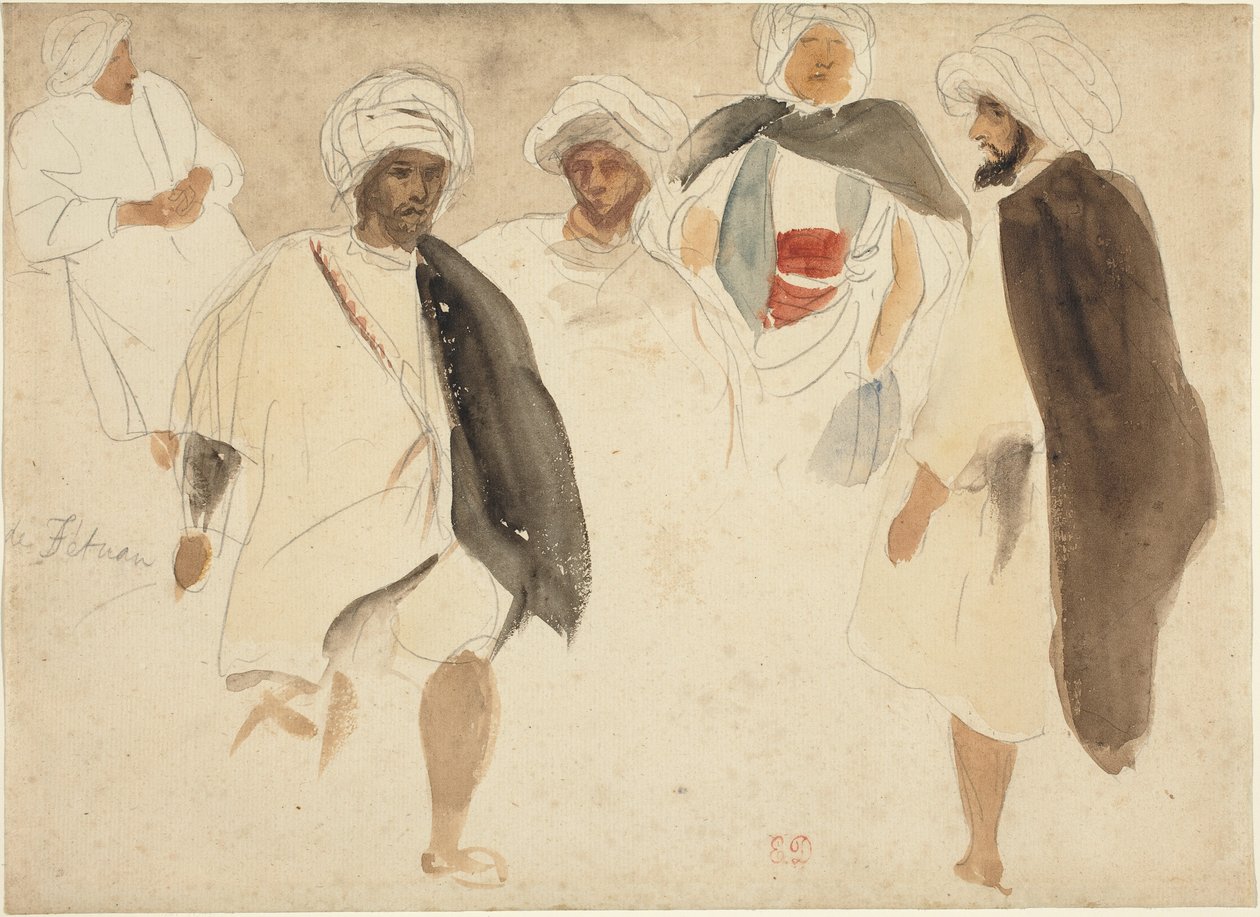 Studium Arabów. autorstwa Eugène Delacroix