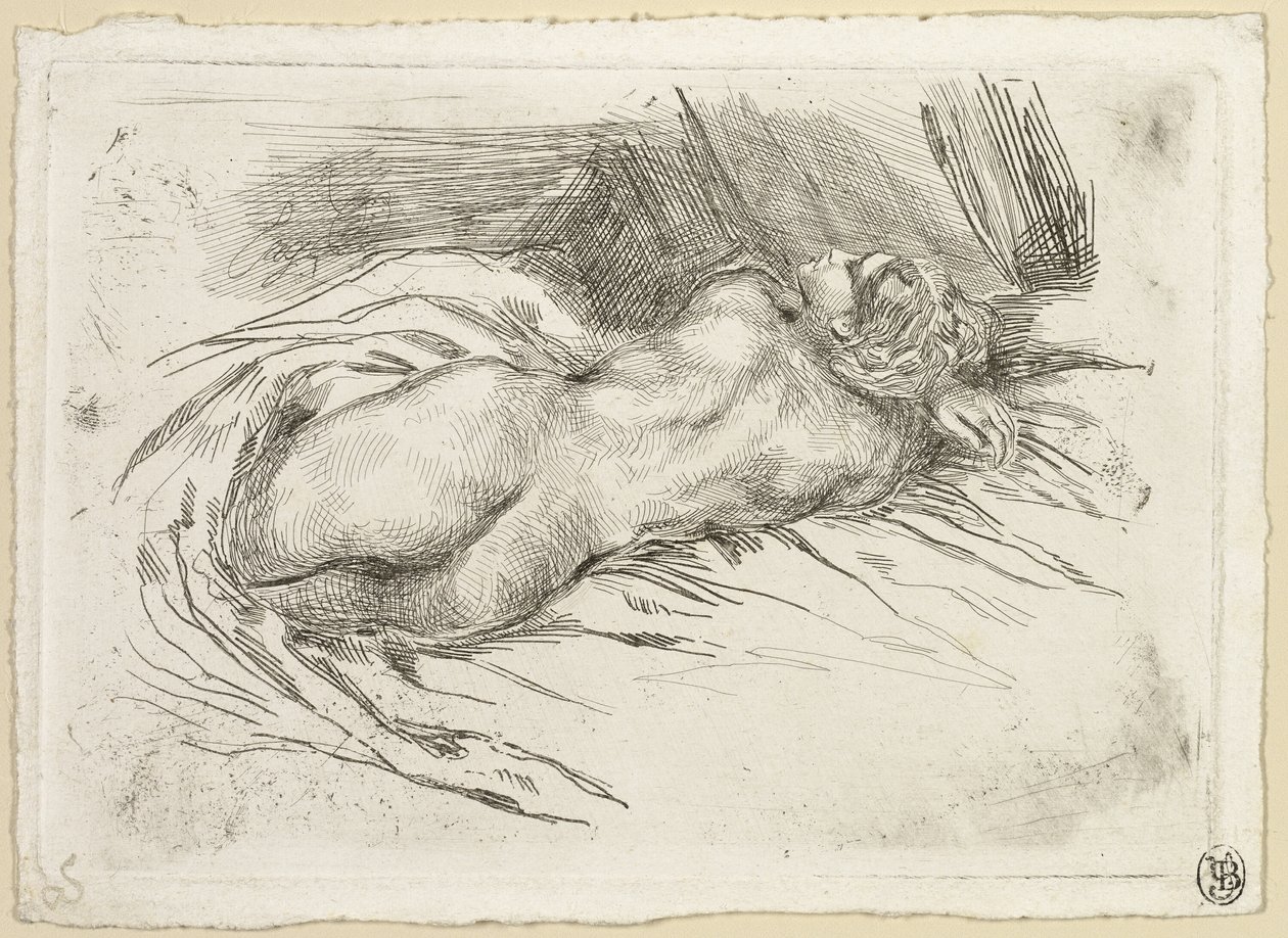 Studium kobiety widzianej z tyłu autorstwa Eugène Delacroix