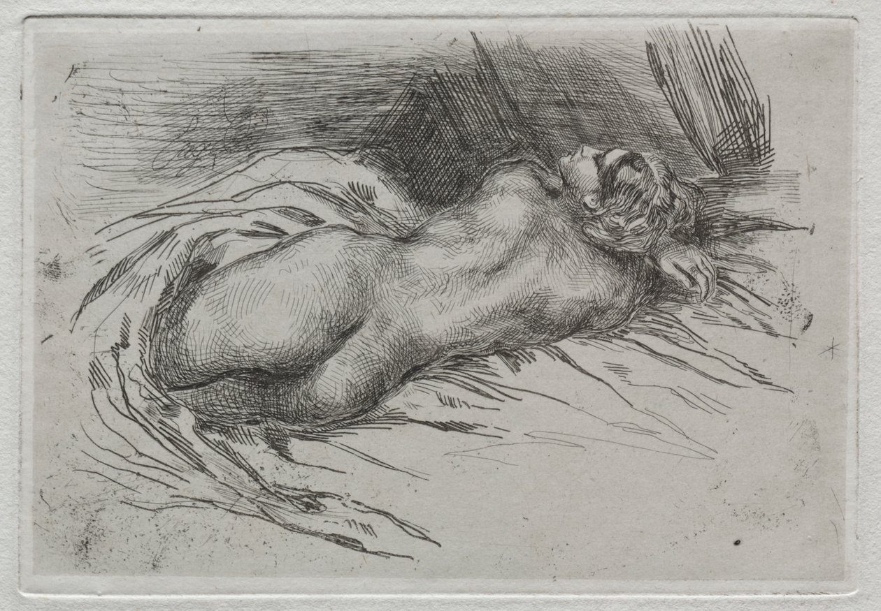 Studium kobiety widzianej z tyłu autorstwa Eugène Delacroix