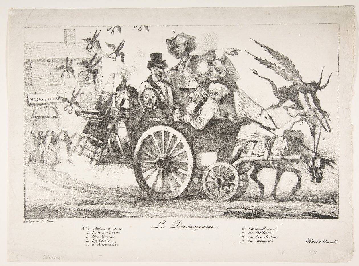 Wyprowadza się Izba Cenzorów, 1822. autorstwa Eugène Delacroix