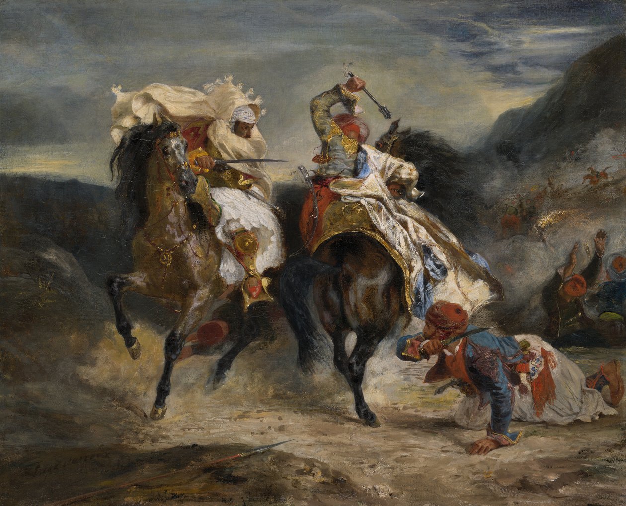 Walka Giaoura i Hassana, 1826. autorstwa Eugène Delacroix