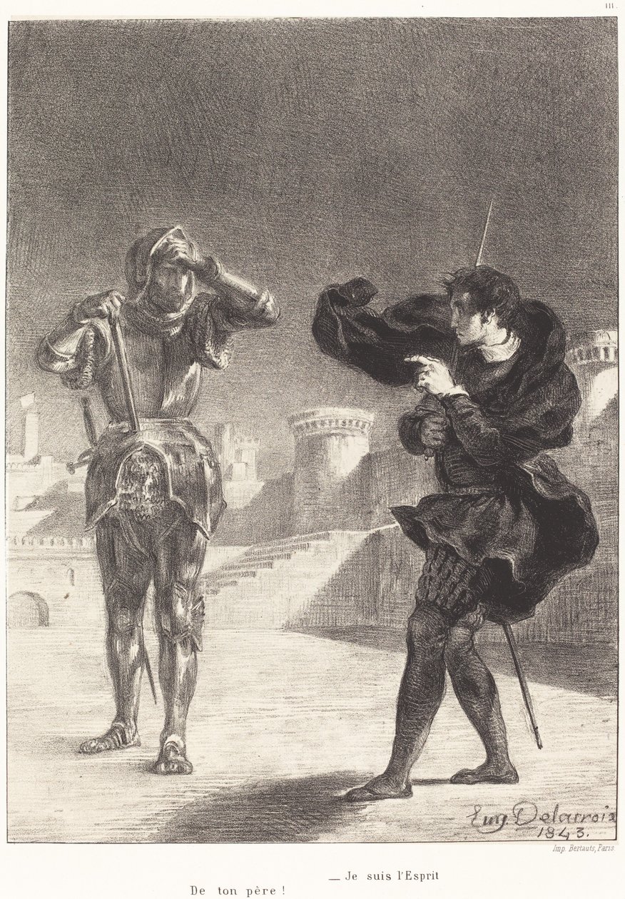 Duch na tarasie Akt I, scena V, 1843. autorstwa Eugène Delacroix